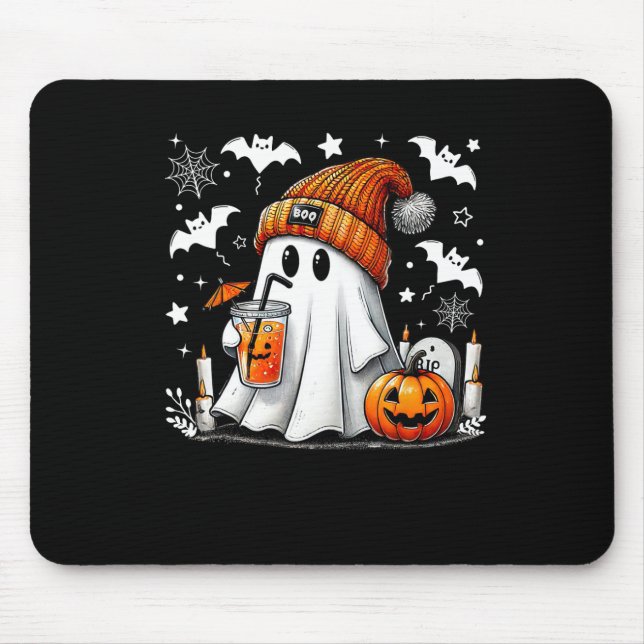 Alfombrilla De Ratón Café dulce para beber fantasma Halloween café fant (Frente)
