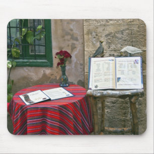 Alfombrilla De Ratón Café en la acera, Chania, Creta, Grecia