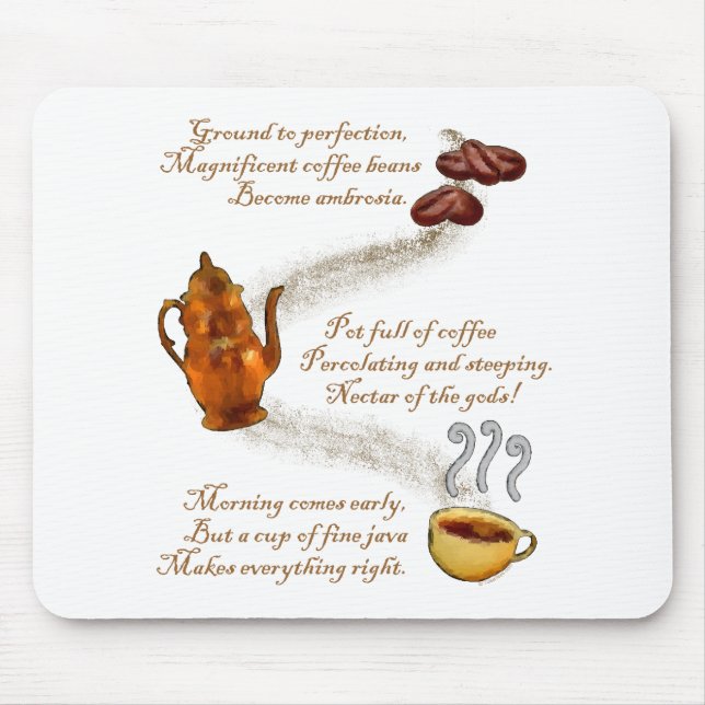 Alfombrilla De Ratón Café Haiku Mousepad (Frente)
