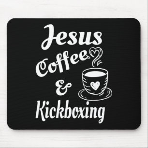 Alfombrilla De Ratón Café Jesús y Kickboxing - Amantes del Café Cristia
