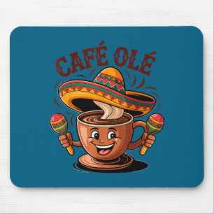 Alfombrilla De Ratón Café mexicano cinco de mayo ole café divertido 