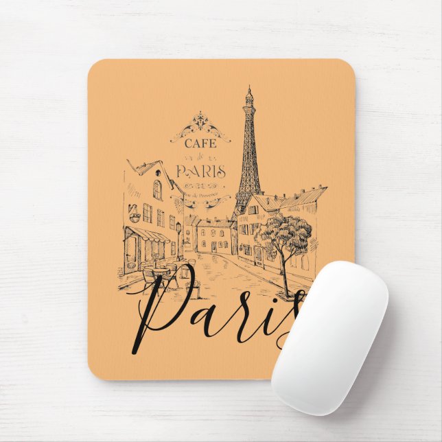 Alfombrilla De Ratón Cafe Paris Mouse Pad (Con ratón)