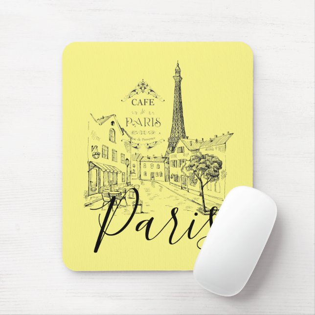 Alfombrilla De Ratón Cafe Paris Mouse Pad (Con ratón)