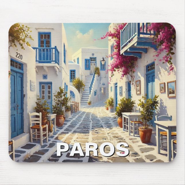 Alfombrilla De Ratón Cafe Paros Grecia Islas Viajes (Frente)