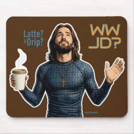 Alfombrilla De Ratón Café WWJD Vibraciones, Jesús diario, Latte diario