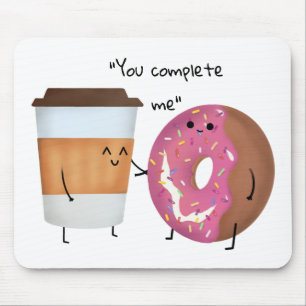 Alfombrilla De Ratón Café y pareja completa de donut