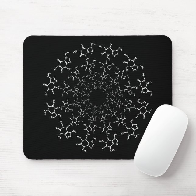 Alfombrilla De Ratón Caffeine Molécula Black Mouse Pad (Con ratón)