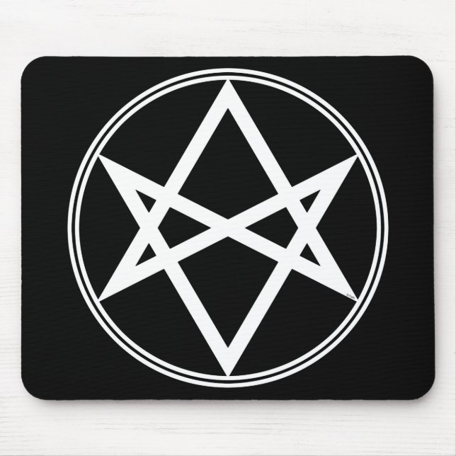 Alfombrilla De Ratón Caída Unicursal Hexagram White (Frente)