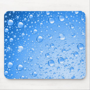 Alfombrilla De Ratón Caídas de lluvia de cielo azul metálico