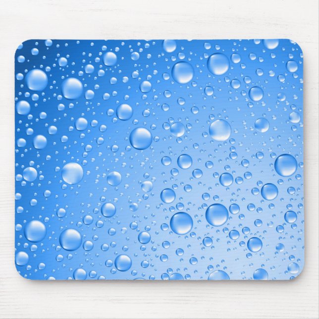 Alfombrilla De Ratón Caídas de lluvia de cielo azul metálico (Frente)
