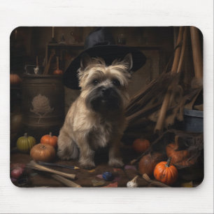 Alfombrilla De Ratón Cairn Terrier arroja calabazas de Halloween Scary