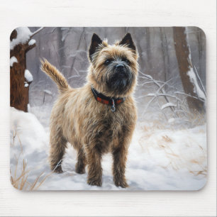 Alfombrilla De Ratón Cairn Terrier Deja que nieve Navidad