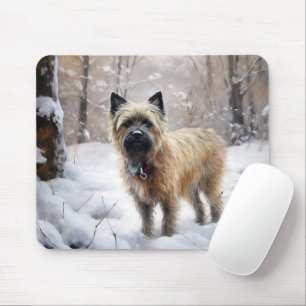 Alfombrilla De Ratón Cairn Terrier Deja que nieve Navidad