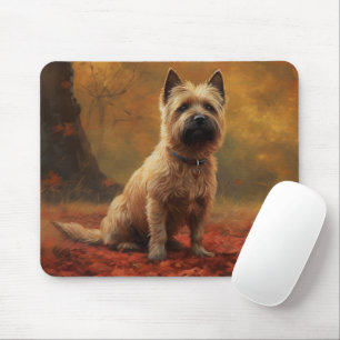 Alfombrilla De Ratón Cairn Terrier en Otoño Hojas Caídas Inspiran