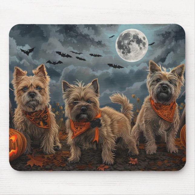 Alfombrilla De Ratón Cairn Terrier Halloween Spooky (Frente)