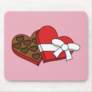 Alfombrilla De Ratón Caja de chocolate con corazón el día de San Valent