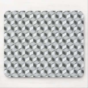 Alfombrilla De Ratón Cajas cromadas 3d - gris plateado