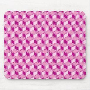 Alfombrilla De Ratón Cajas cromadas 3d - rosa fucsia