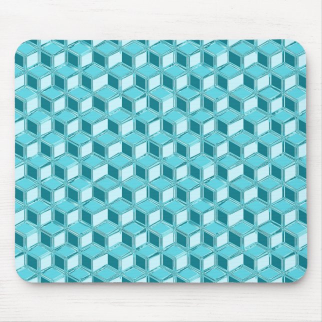 Alfombrilla De Ratón Cajas cromadas 3d - turquesa / aqua (Frente)