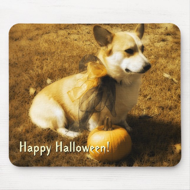 Alfombrilla De Ratón Calabaza Corgi Mousepad (Frente)