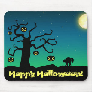 Alfombrilla De Ratón Calabaza de árbol de Halloween espeluznante - Alfo