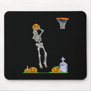 Alfombrilla De Ratón Calabaza de Halloween en Bsketbyll Fun Skeleton
