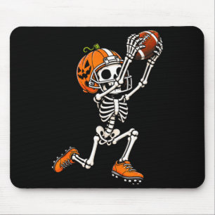 Alfombrilla De Ratón Calabaza de Halloween esqueleto de fútbol american