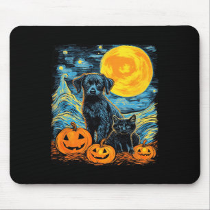 Alfombrilla De Ratón Calabaza de perro retro Halloween Perros divertido