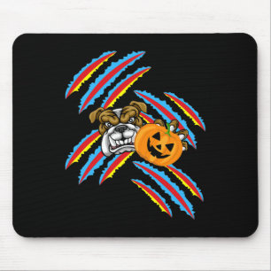Alfombrilla De Ratón Calabaza Halloween de la mamá del bulldog