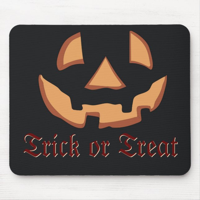 Alfombrilla De Ratón Calabaza para Halloween en Black Mouse Pad (Frente)