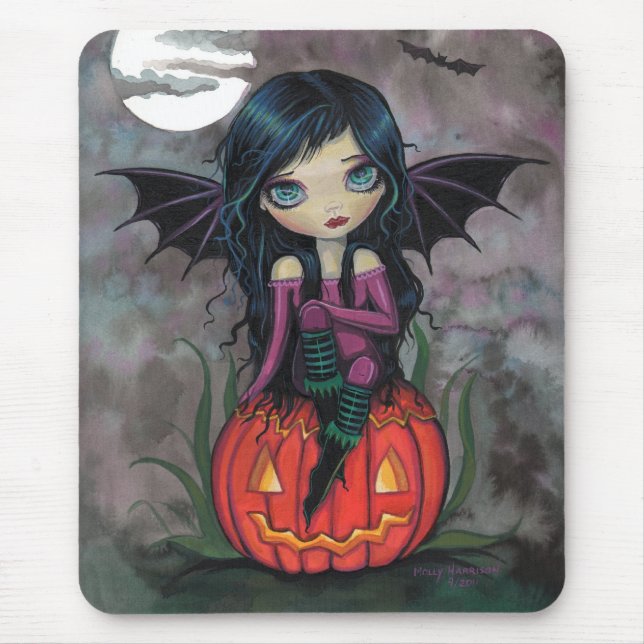 Alfombrilla De Ratón Calabaza Pixie Halloween Mousepad (Frente)