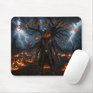 Alfombrilla De Ratón Calabaza Sheriff Vaquero de Halloween espeluznante