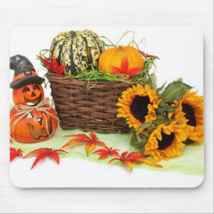Alfombrilla De Ratón Calabaza y girasoles