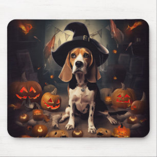 Alfombrilla De Ratón Calabazas Beagle Halloween Espeluznantes