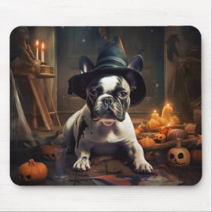 Alfombrilla De Ratón Calabazas de Halloween de Bulldog Francés Espeluzn