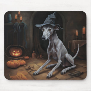 Alfombrilla De Ratón Calabazas de Lebrel Italiano de Halloween Aterrado