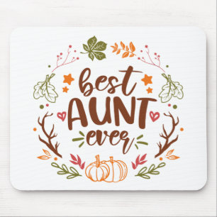Alfombrilla De Ratón Calabazas de otoño mejor tía jamás camiseta