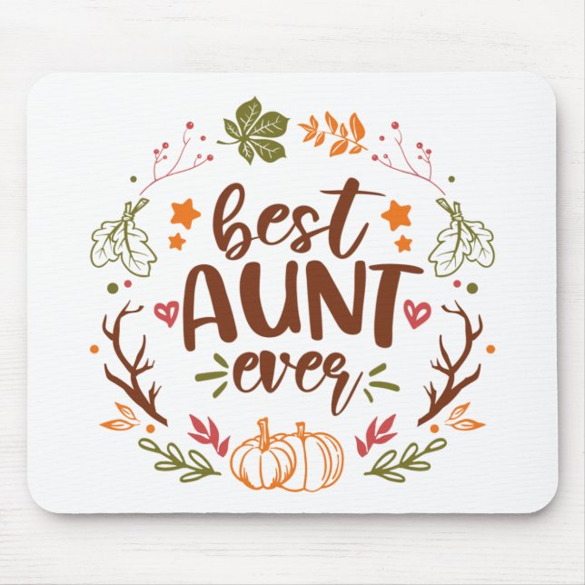 Alfombrilla De Ratón Calabazas de otoño mejor tía jamás camiseta (Frente)