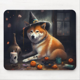 Alfombrilla De Ratón Calabazas Shiba Inu Halloween Espeluznantes