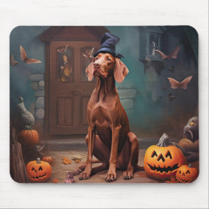 Alfombrilla De Ratón Calabazas Vizsla Halloween Espeluznantes