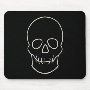 Alfombrilla De Ratón Calavera - Blanco negro y blanco hueso