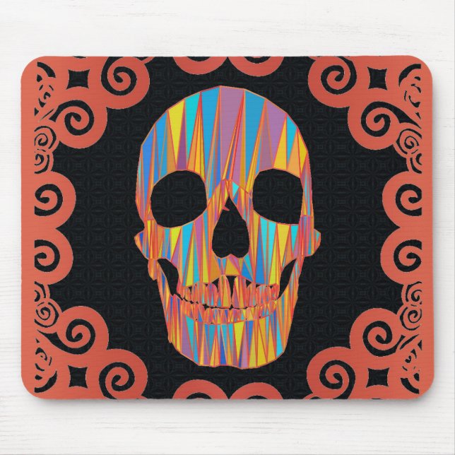 Alfombrilla De Ratón Calavera colorida (Frente)