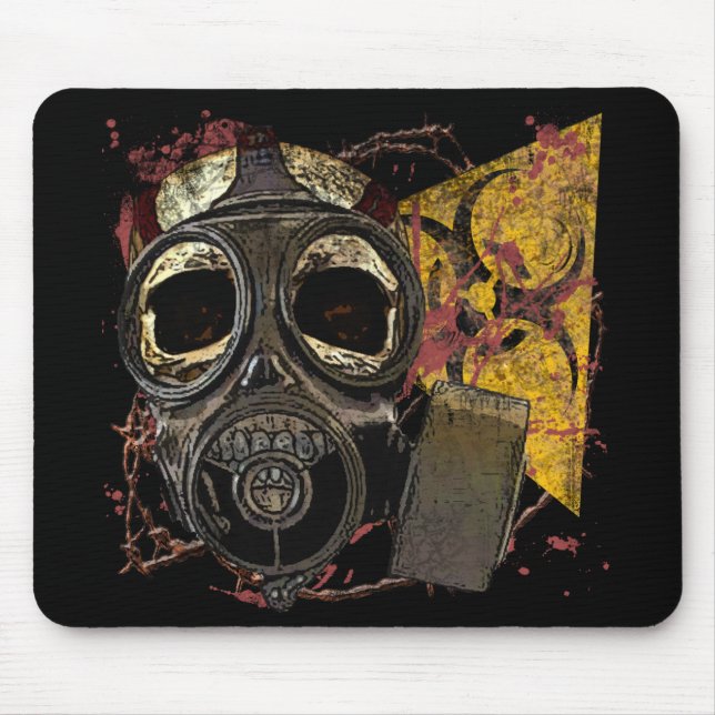 Alfombrilla De Ratón Calavera con máscara antigás (Frente)