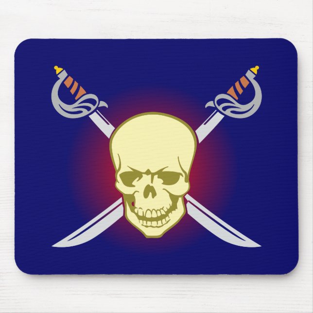 Alfombrilla De Ratón Calavera cráneo skull espadas swords (Frente)