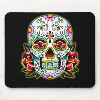 Alfombrilla De Ratón Calavera de azúcar con flores