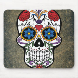 Alfombrilla De Ratón Calavera de azúcar de flores