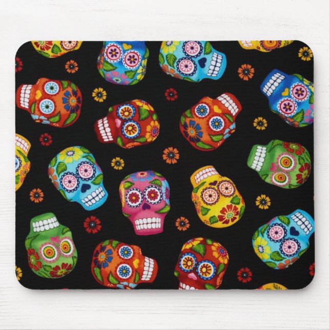 Alfombrilla De Ratón Calavera de azúcar, Día de los Muertos #17 (Frente)