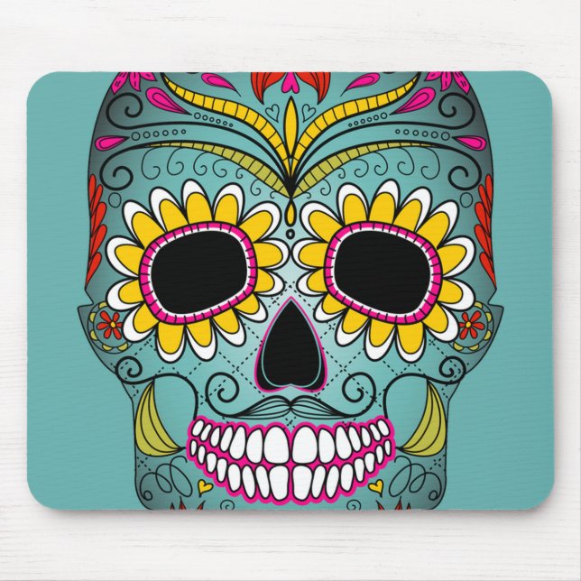 Alfombrilla De Ratón Calavera de azúcar, Día de los Muertos #3 (Frente)