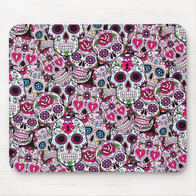 Alfombrilla De Ratón Calavera de azúcar, Día de los Muertos #30 (Frente)