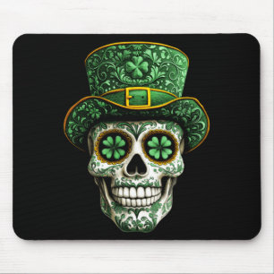 Alfombrilla De Ratón Calavera de azúcar día de San Patricio del gobiern